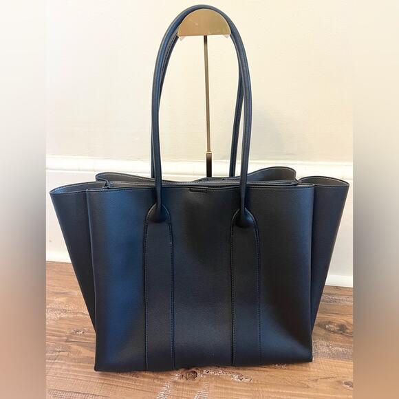 Kenneth Cole reaction XL tote black faux leather large school work laptop - Picture 3 of 11